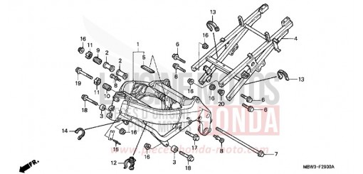 CARROSSERIE DE CHASSIS (1) CBR600FX de 1999